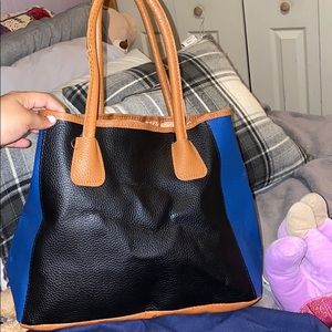Neiman Marcus purse . Blue/black/khaki